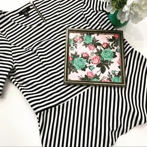 Alfani Women’s Top Black n White Stripe NWOT